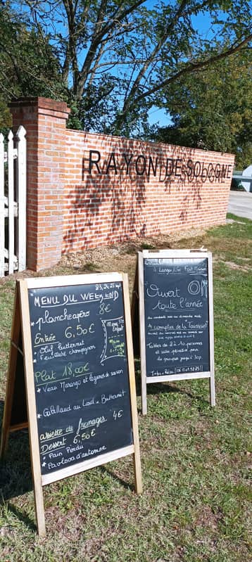 Tableau du menu du Bistrot du Grand Liot