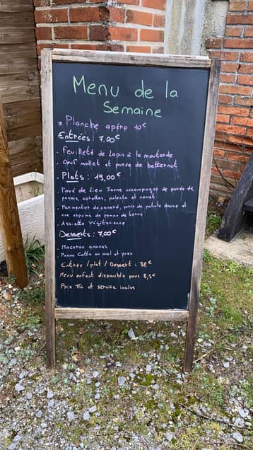 Menu du restaurant du Bistrot du Grand Liot