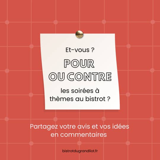 Visuel pour relancer les soirées à thème du jeudi soir au bistrot