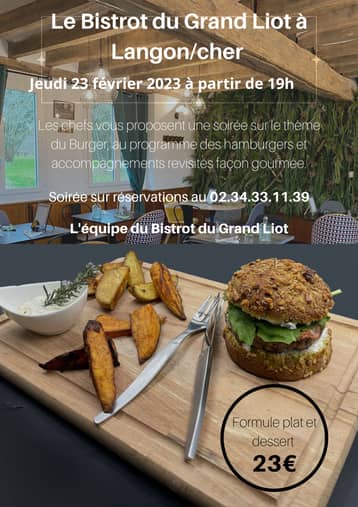 Affiche de la soirée burger du Bistrot du Grand Liot