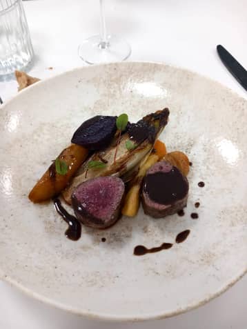 Assiette dressée lors de la formation à l'école Ducasse