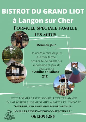 Affiche de la formule spéciale famille du Bistrot du Grand Liot