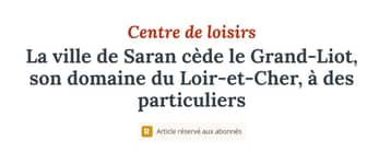 Article de presse publié après le conseil municipal de la ville de Saran